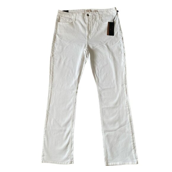Jen7 by 7 for all mankind women's long white stretch slim bootcut 16 jeans - Picture 1 of 14